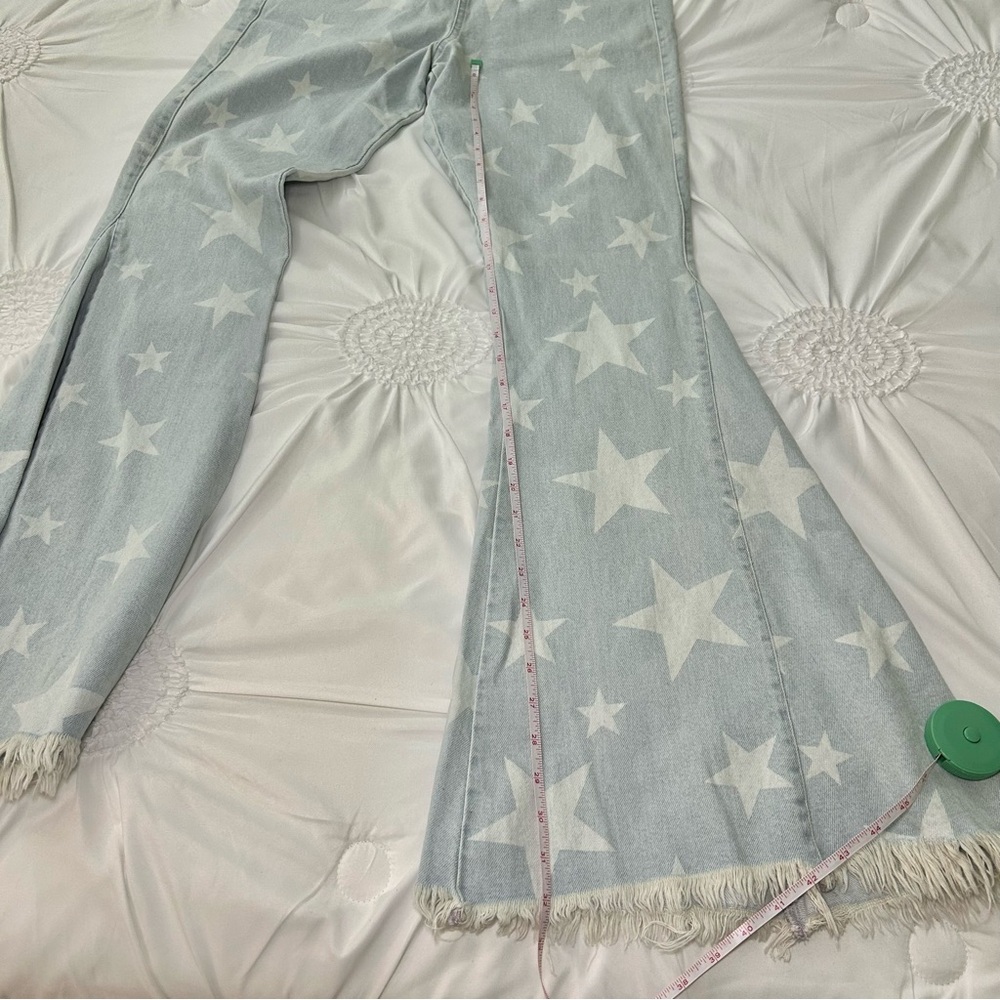 Show Me Your MuMu Berkeley Bell Bottoms You're A Star Flare Light Blue Jeans L - Picture 5 of 11